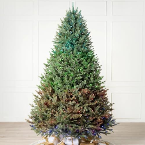 Balsam Hill BH Balsam Fir Full Tree - Realistic Artificial Christmas Tree with Premium Stand & Easy Assembly for Indoor Holiday Decorating, Twinkly, 9ft