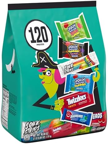 Hershey's Assorted Fruit Flavored Halloween Candy Bulk Pack, 40.69 oz, 120 Count (Pack of 6)
