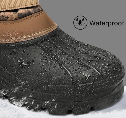 Kricely Men's Snow Boots Waterproof Non-Slip Outdoor Hiking Athletic Warm Fur Boot Comfortable Causual Cold-Weather Boots