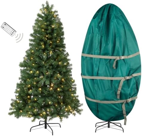 Elf Stor 6ft Prelit Christmas Tree with Upright Storage Bag, Green
