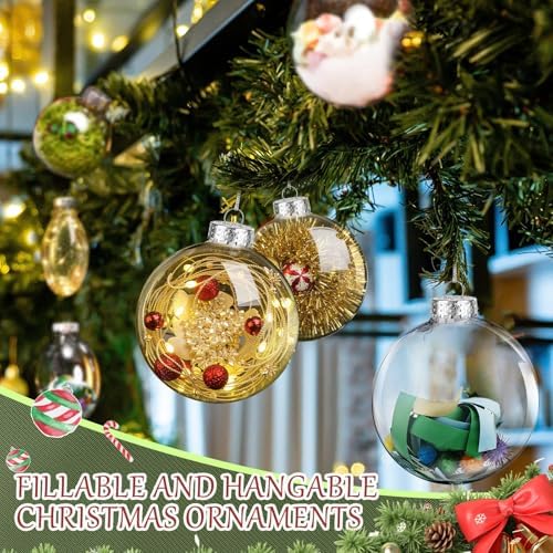 Wettarn 100 Pcs 4" Clear Plastic Disc Ornaments