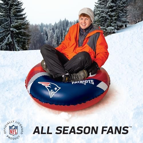 Big Mouth Inc NFL Snow Tube, Heavy Duty Inflatable Snow Sled for Winter Tubing, Ride-On Snow Tube with Handles for Kids and Adults, Outdoor Winter Fun and Football Fan Gifts