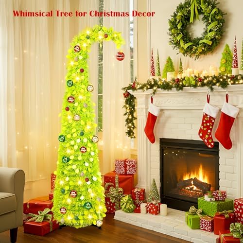 Whimsical Christmas Tree with Ball String Lights for Christmas Decorations