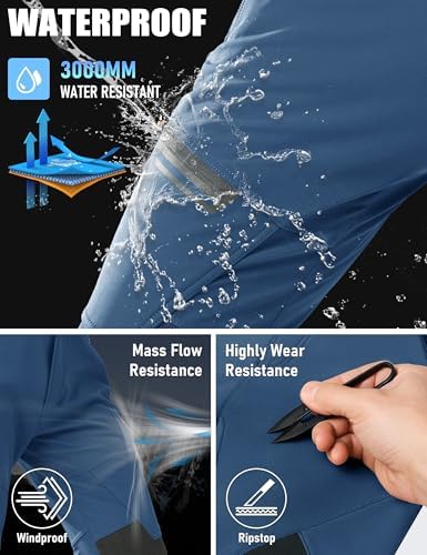 MAGCOMSEN Men's Snow Ski Winter Pants Waterproof Hiking Fleece Lined Pants