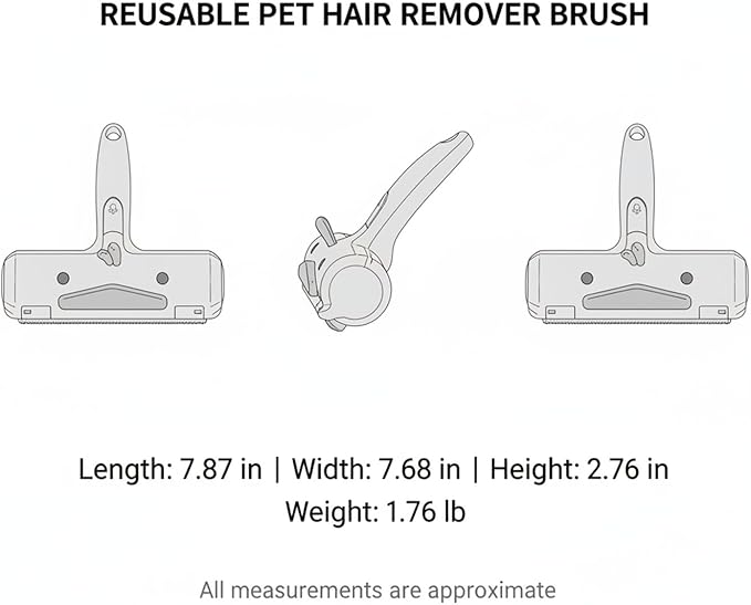 Reusable Fabric Lint Remover Brush for Textiles, Carpets & Vehicle Interiors - Mechanical De-linting Tool with Durable PP Handle