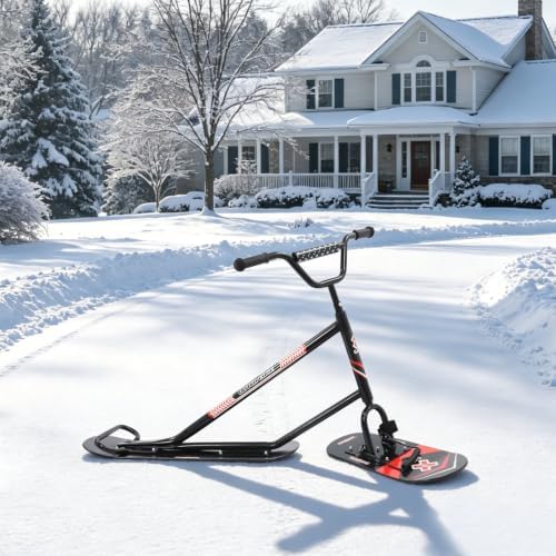 Dual Ski Snow Scooter Black for Adults