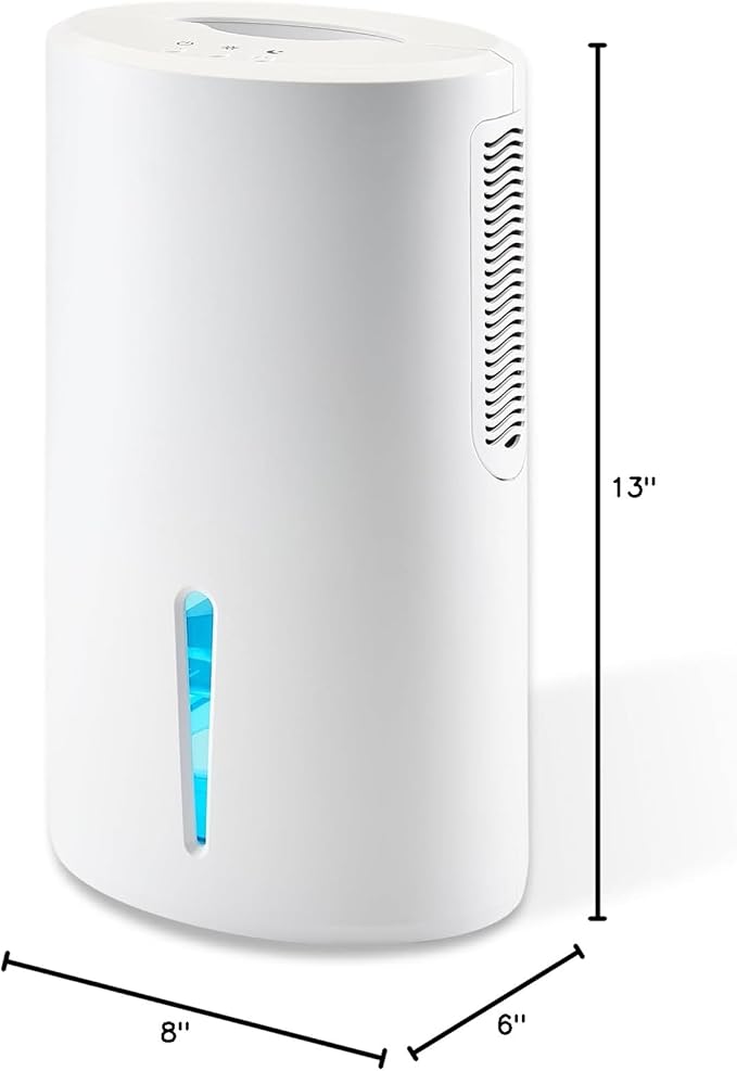 Small Dehumidifier for Bedroom up to 1000 Sq.Ft with Drain Hose, 68 OZ, Auto Shut-Off, Mini Dehumidifier with 7 Color ambient Lights for Bathroom, Basement, Closet, Garage, RV