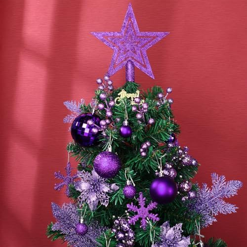 Sratte 94 Pcs Christmas Tree Ornaments Decoration Set, Purple