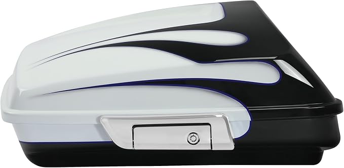5.5" Razor Motorcycle Trunk W/Latch Key Fit For Harley 2014-2025 Touring CVO Road King Street Glide Electra Glide Ultra Limited Pack White Amethyst Black Licorice Flames