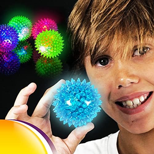 JA-RU Light Up Rubber Spike Balls Fidget Toy (4 Pk) 695-4p
