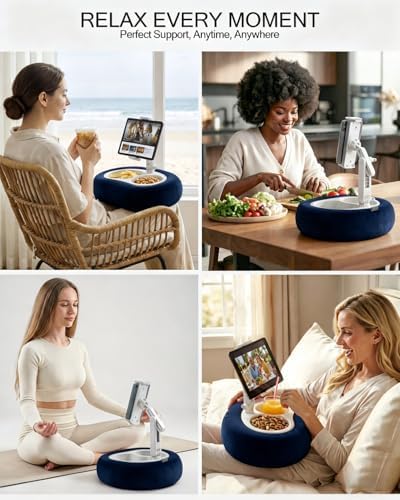 Miledi Tablet Pillow Stand for Bed with 360° Rotating Holder, Blue