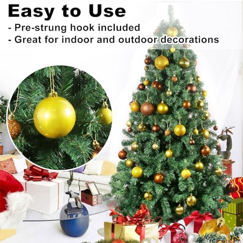 Bronze & Gold 3.2" Large Christmas Balls - Christmas Tree Decoration Ornaments Shatterproof Hanging Balls for Birthday Halloween Holiday Wedding Decorations Set of 24pcs