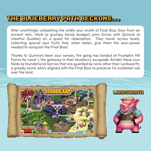 Final Boss Sour Fruit Candy, Sour Blueberries, Level 1, 10 Pack