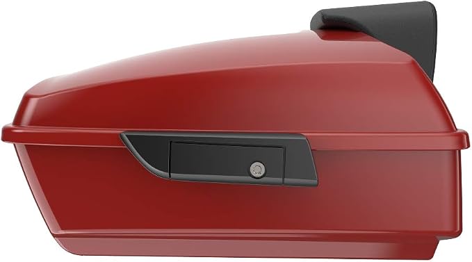 Advanblack Road Glide Tour Trunk Pack Red Hot Sunglo Chopped Tour Trunk Pack Backrest Pad for '97-'25 Harley Touring Road King Street Glide Electra Glide CVO models