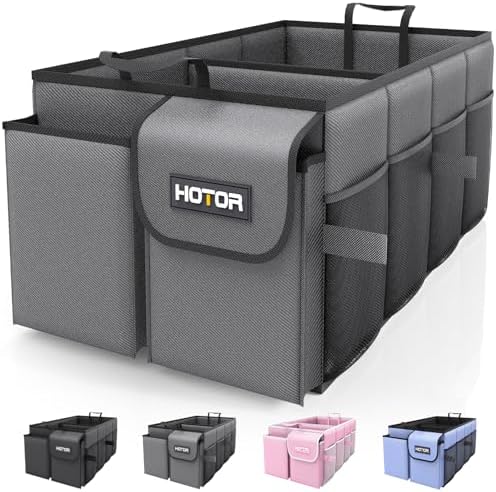 HOTOR Trunk Organizer - Foldable Car Organizer for SUVs & Sedans Storage