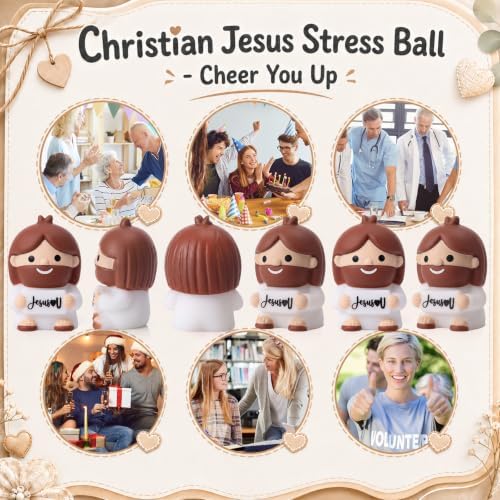 Thenshop 20 Pcs Jesus Loves You Figures Soft Ball Bulk Christian Gift