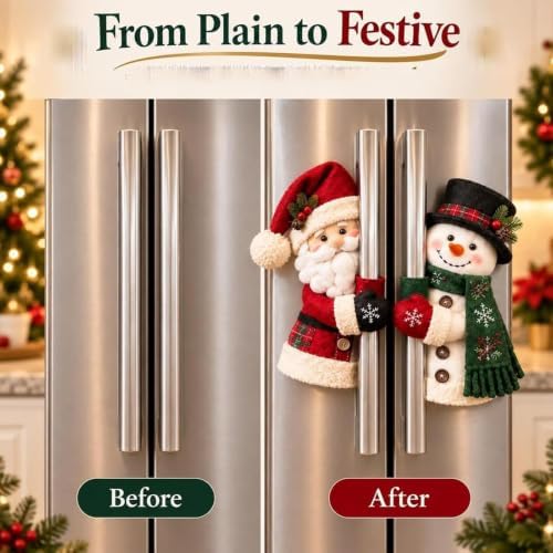 Christmas Santa & Snowman Handle Huggers – Set of 2, Handle Covers (All)