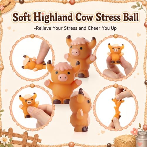 Thenshop 20 Pcs Cute Highland Cow Balls Positive Gifts Party Favors