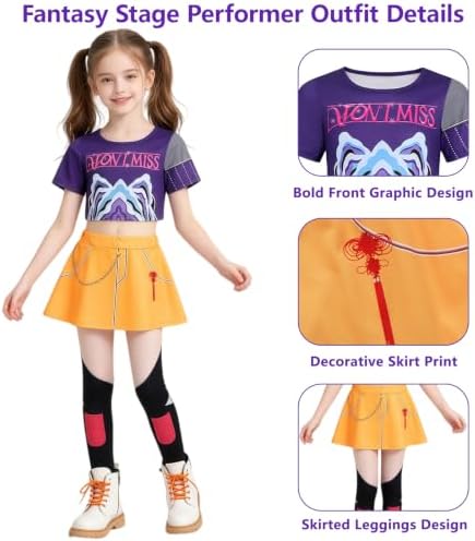 Mersi Pop Singer Costume Girls Kids Halloween Costumes with Accessories