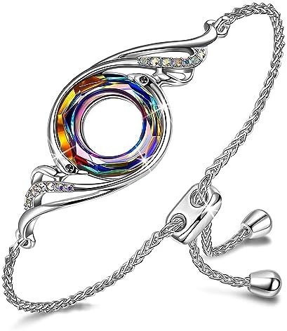 Kate Lynn Rise From the Ashes Phoenix Bracelet for Women, Adjustable Slider