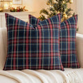 MIULEE Christmas Plaid Pillow Covers Scottish Tartan 26x26 Blue