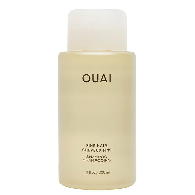 OUAI Fine Hair Shampoo - Biotin Thickening Shampoo for Flat, Thin Hair - Volumizing & Strengthening Keratin & Chia Seed Oil for Women & Men - Lightweight, Color-Safe, Sulfate Free, 10 Oz