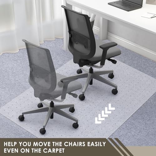 Azadx Heavy Duty Office Chair Mat for Carpet 45" x 53" Hard Material Large