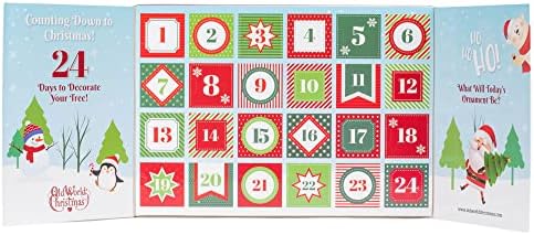Old World Christmas Advent Calendar, 24 Mini Resin Christmas Ornaments for Kids, Countdown Holiday Décor, Child-Safe and Durable