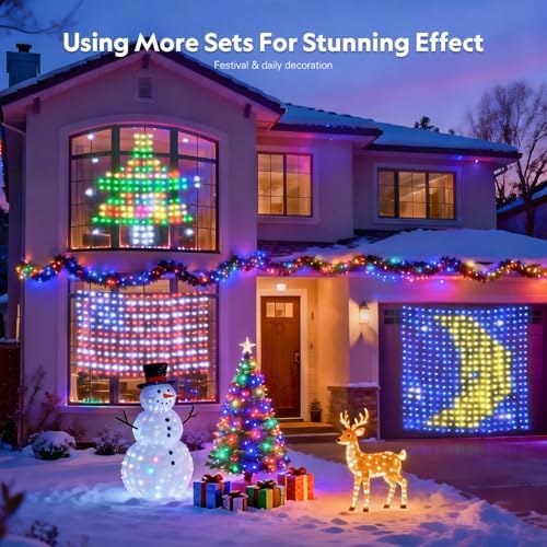 JMEXSUSS 400 LED Smart Curtain Lights for Halloween and DIY Fun, 6.5x6.5 ft