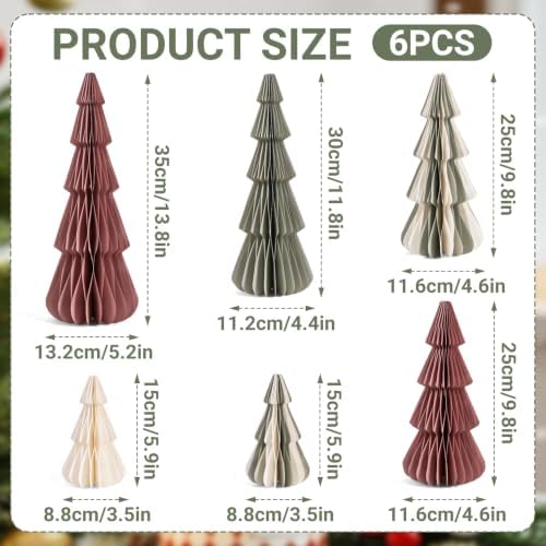 SUNBEAUTY Paper Christmas Tree, Neutral 3D Honeycomb Christmas Tree