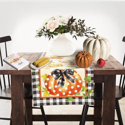 OHOME Thanksgiving Decorations - Thanksgiving Table Runner | Thanks Giving Table Decor | Friendsgiving Party Decorations Centerpieces Supplies Essentials for Room Office Indoor
