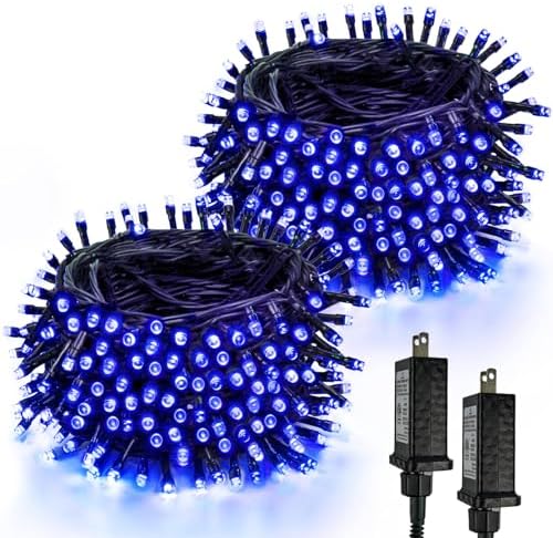 2 Pack 200 LED Christmas Lights 13 Modes Extendable Christmas Tree Lights