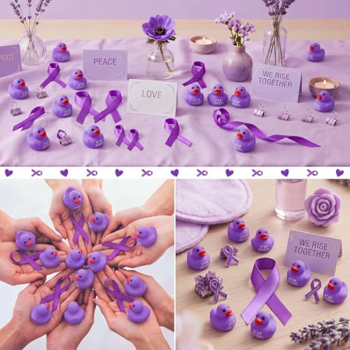 Thenshop 200 Pcs Domestic Violence Awareness Purple Ribbon Duck Ball