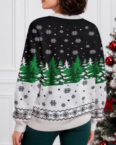 34HD Ugly Xmas Sweater–Funny Knit Christmas Sweater for Women & Men 2025, Long Sleeve Crewneck Holiday Pullover, Unisex Gift