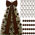 49 Pcs Chocolate Brown Christmas Tree Decoration Set with Velvet Bow Ball