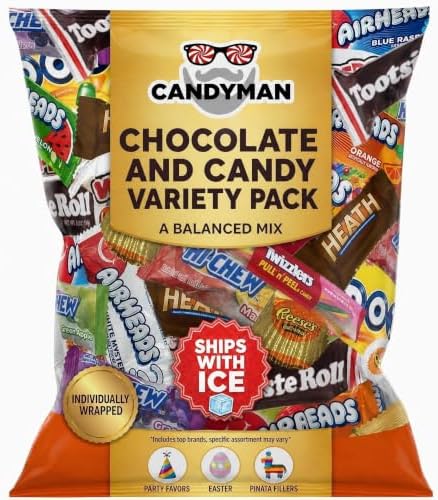 CANDYMAN Chocolate Candy Variety Pack, 3 LB Individually Wrapped
