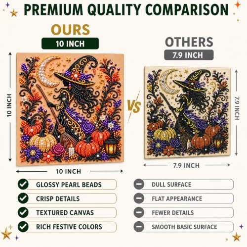 Diamond and Pearl Art Kits for Adults, Halloween Decorations, Framed Decor