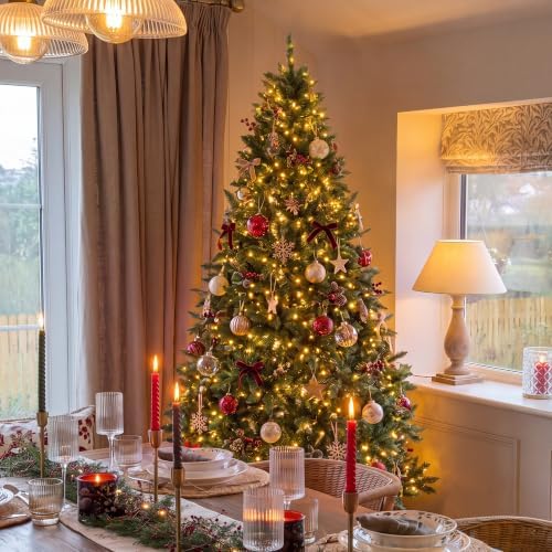 HOLLO STAR 7.5ft Prelit Christmas Tree, Multi-Color RGBW Lights