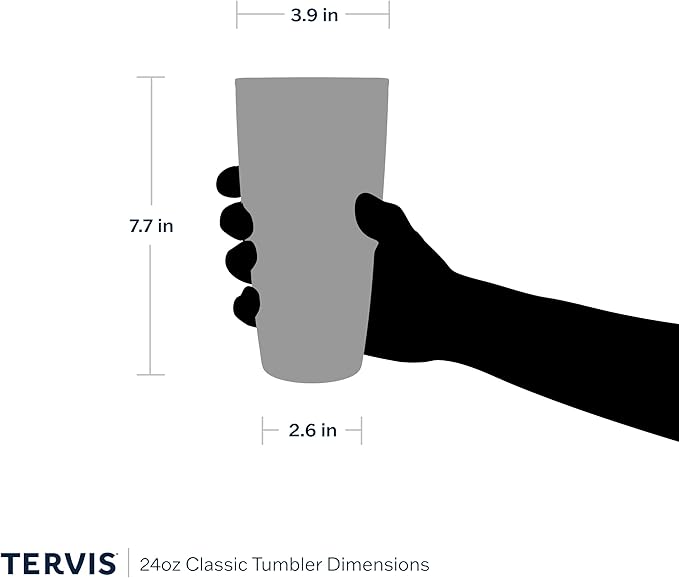 Tervis Clear & Colorful Tabletop Made in USA Double Walled Insulated Tumbler Travel Cup Keeps Drinks Cold & Hot, 24oz, Quartz | Made in USA, Double-wall Insulated, Shatterproof, BPA-Free, Dishwasher Safe, Fits Most Cupholders, Gifts under $25