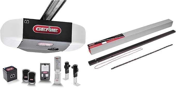 Genie Chain Drive 750 3/4 HPc Garage Door Opener Bundle with Battery Backup and 8ft Extension Kit