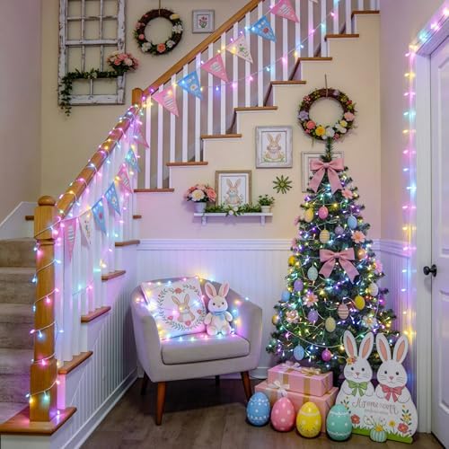 JMEXSUSS 168ft 600 LED Easter Lights Outdoor Indoor Clear Wire