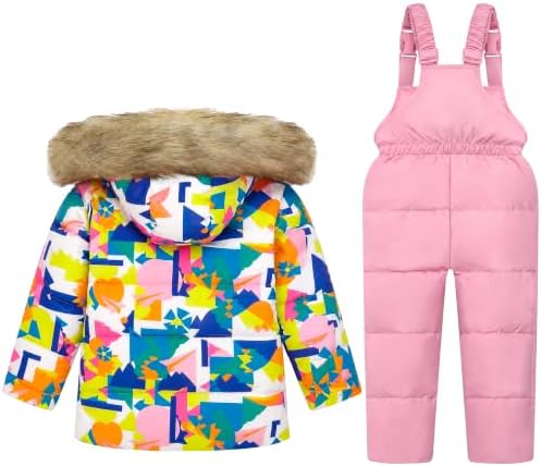 JiAmy Kids 2-Piece Snowsuit Puffer Jacket and Snow Pants
