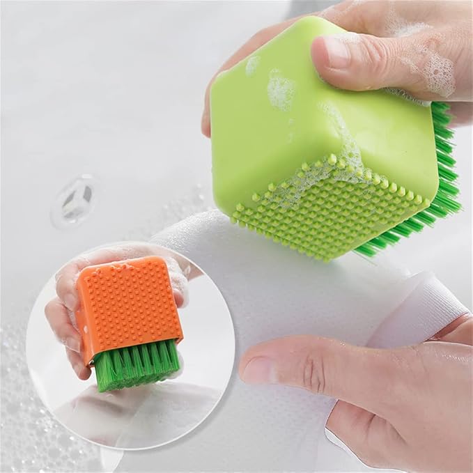 Silicone Laundry Brush, Soft Bristle Cleaning Brush,Multipurpose Scrubbing Brush (Orange)