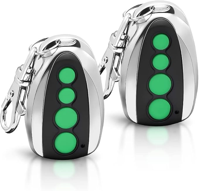 TOPENS M12 Remote Control 4-Button Transmitter for Automatic Swing Sliding Gate Opener 2-Pack Wireless Transmitter Key Fobs Security Gate Controller with Keychain