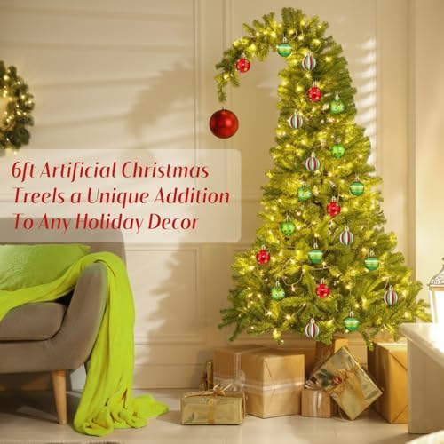 Seenelling 7.5 FT Lime Green Christmas Tree Prelit Whimsical Artificial