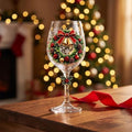 Christmas Wine Glass Collection Gift Box Set, Christmas Wine Glasses, Raised Holiday Goblet with Snowflake Decor, Festive Glassware, Wines & Cocktails, Holiday Party & Table Decor (E)