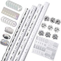 WRAPAHOLIC Silver Christmas Wrapping Paper Set - Silver Snowflakes and Candy Cane Holiday Collection with Metallic Foil Shine Wrapping Paper Bundle with Gift Bow & Ribbon & Tag & Sticker