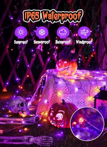 Minetom Halloween Solar Lights Outdoor,4Pack Total 160FT Halloweeen Light
