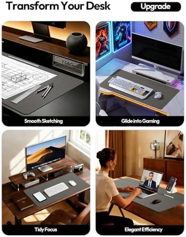 YSAGi Desk Protector&Blotter, Non-Slip Waterproof Leather Mouse Pad