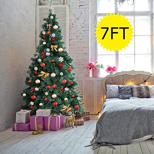 COSTWAY 7Ft Artificial PVC Christmas Tree W/Stand Holiday Season Indoor Outdoor Green